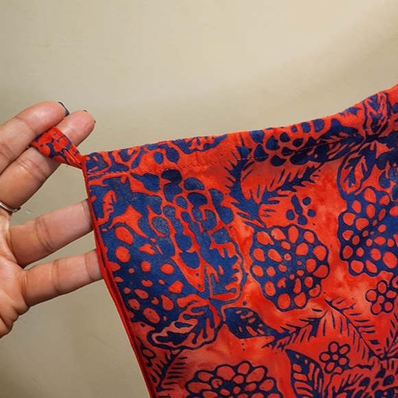 VAN KLEE red Print Covel All Tunic top Kimono - Picture 4 of 10